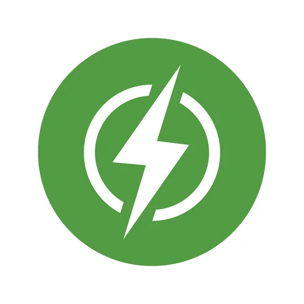 Эко Электрический Значок Молнии Нулевой Эмиссионный Автомобиль Зарядное Устройство Аккумулятора — стоковый вектор