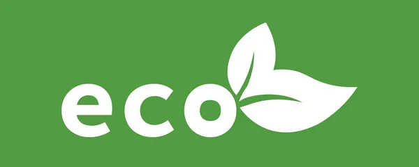 Icône Feuille Verte Écologique Bio Nature Vert Éco Symbole Pour — Image vectorielle