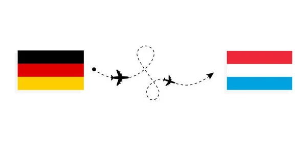Vuelo Viaje Alemania Luxemburgo Avión Pasajeros Concepto Viaje — Archivo Imágenes Vectoriales