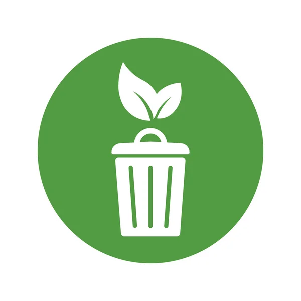 Mülleimer Einfaches Symbol Bio Öko Symbol Für Web Und Geschäft — Stockvektor