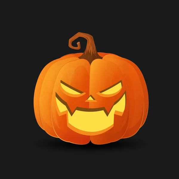 Halloween Miedo Naranja Calabaza Vacaciones Concepto Dibujos Animados — Vector de stock