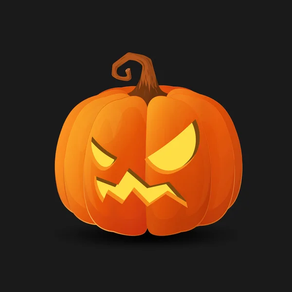 Halloween Miedo Naranja Calabaza Vacaciones Concepto Dibujos Animados — Vector de stock