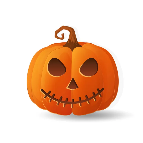 Halloween Eng Oranje Pompoen Vakantie Cartoon Concept — Stockvector