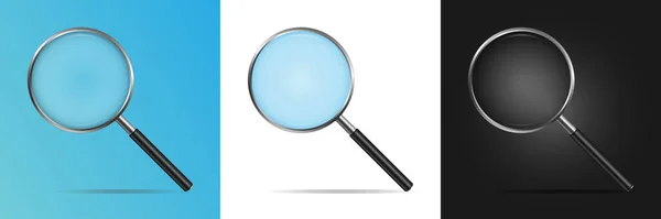 Creative Illustration Realistic Clear Glass Magnifier Search Icon — Stock Vector