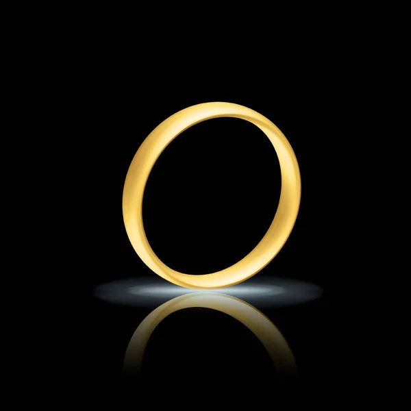 Golden Realistic Wedding Ring Reflection Anniversary Romantic Surprise — ストックベクタ