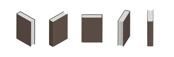 Set Closed Brown Books Different Positions Bookstore — ストックベクタ