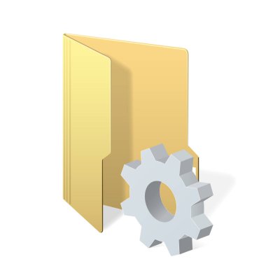 File computer folder icon with gear icon Settings icon or instruction