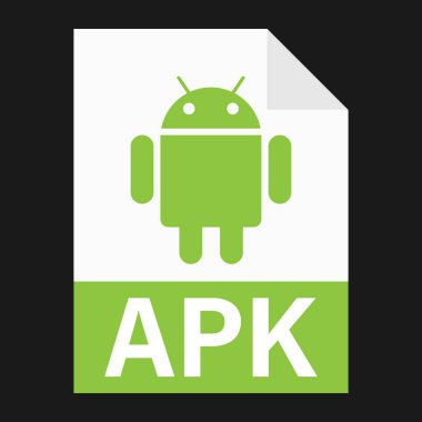 Web için APK dosya simgesinin modern düz tasarımı