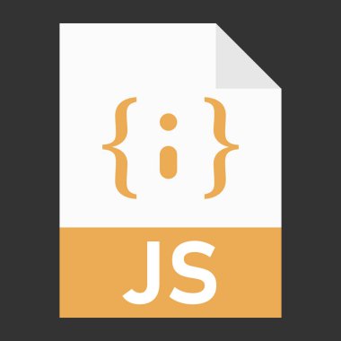 Web için JS dosya simgesinin modern düz tasarımı