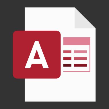 ACCDB veritabanı dosya simgesinin modern düz tasarımı