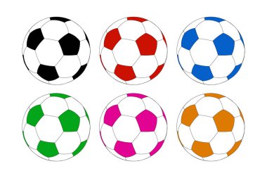 Futbol ya da futbol topu seti spor ekipmanları simgesi