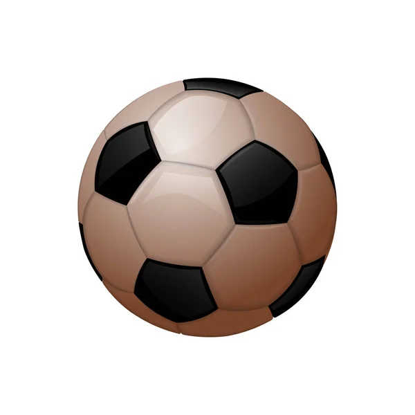 Bronzefarbener Fußball Oder Fußball Sportgeräte Ikone — Stockvektor