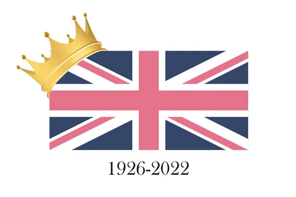 Dim United Kingdom Flag Gold Crown — стоковий вектор