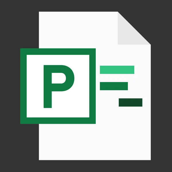 Modern Flat Design Logo Mpp Project Document File Icon — 스톡 벡터