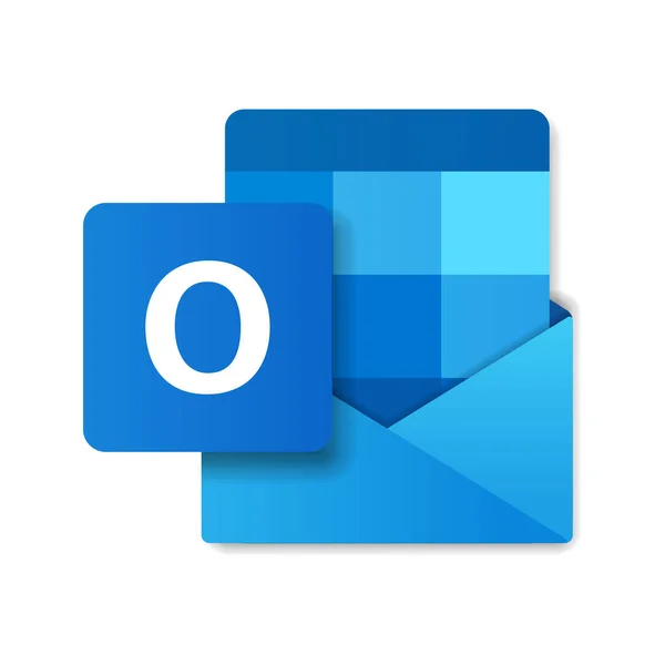 Logo Outlook dosya simgesinin modern düz tasarımı