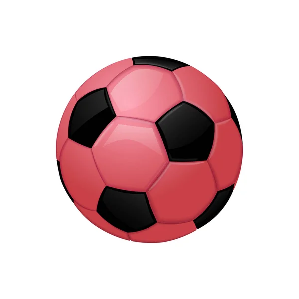 Růžový Fotbal Nebo Fotbalový Míč Ikona Sportovního Vybavení — Stockový vektor