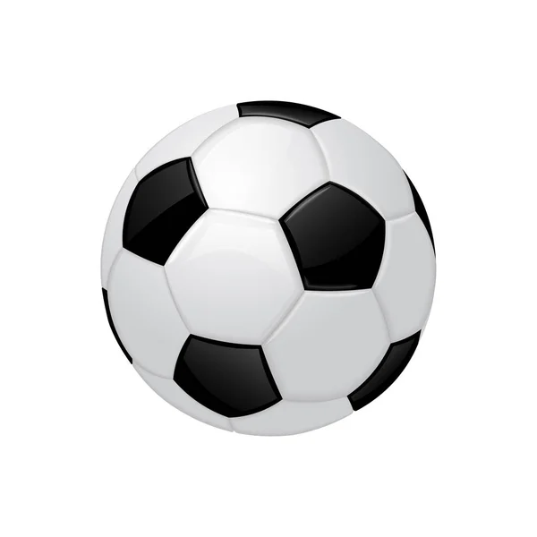 Football Réaliste Ballon Football Icône Équipement Sportif — Image vectorielle