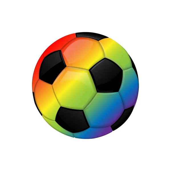 Радужный Лгбт Футбол Футбольный Мяч — стоковый вектор