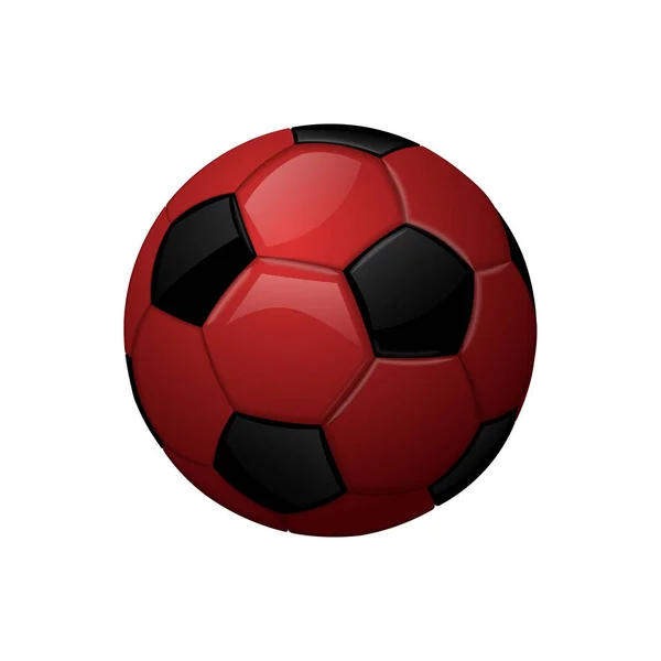 Значок Красного Футбола Футбольного Мяча — стоковый вектор