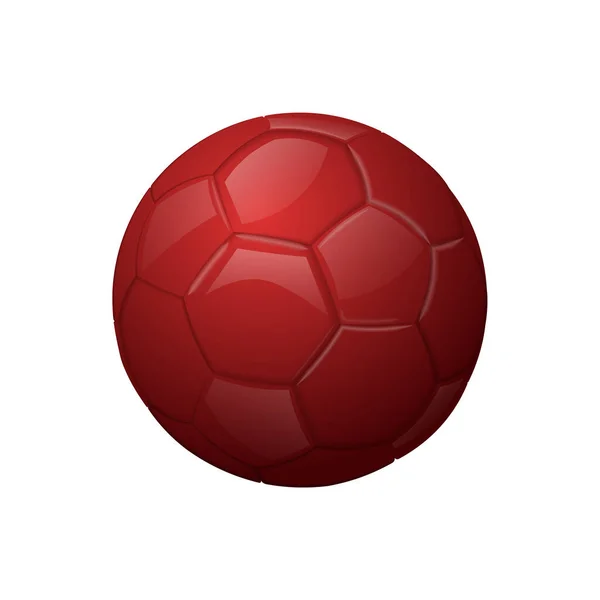 Ballon Rouge Football Soccer Icône Équipement Sportif — Image vectorielle