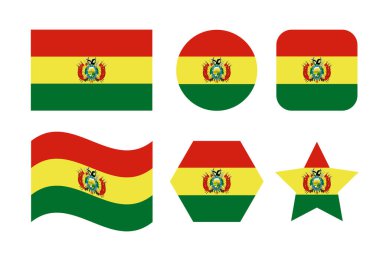 Bolivya bayrağı Bağımsızlık Günü veya seçim için basit bir illüstrasyon
