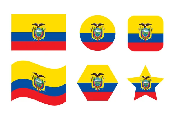 Bandera Ecuador Ilustración Simple Para Día Independencia Elección — Vector de stock