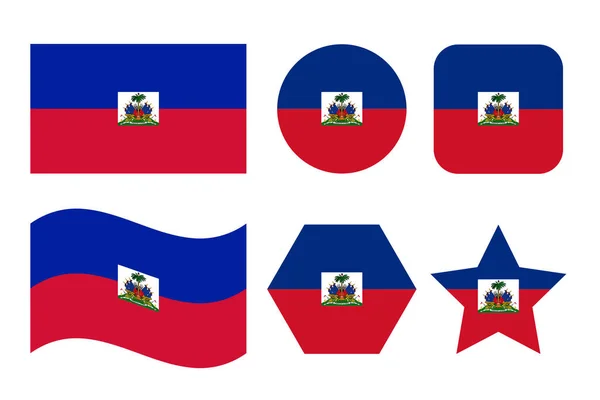 Bandeira Haiti Ilustração Simples Para Dia Independência Eleição — Vetor de Stock