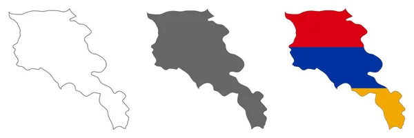 Hochdetaillierte Armenien Karte Mit Isolierten Grenzen Hintergrund — Stockvektor
