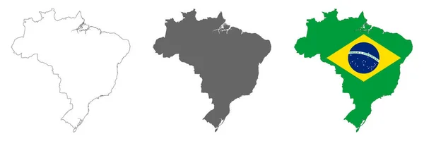Mapa Brasil Altamente Detalhado Com Fronteiras Isoladas Segundo Plano —  Vetores de Stock