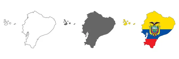 Mapa Equador Altamente Detalhado Com Fronteiras Isoladas Segundo Plano — Vetor de Stock