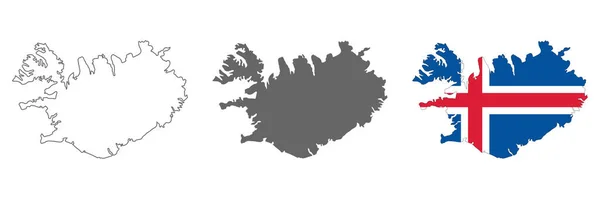 Carte Très Détaillée Islande Avec Des Frontières Isolées Arrière Plan — Image vectorielle