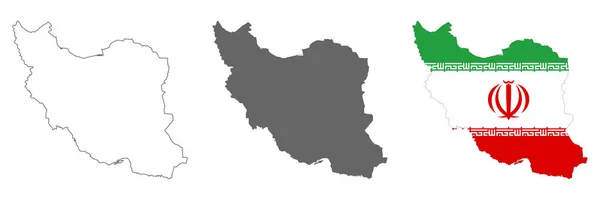 Hochdetaillierte Landkarte Des Iran Mit Isolierten Grenzen Hintergrund — Stockvektor