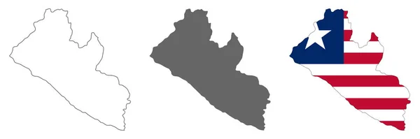 Εξαιρετικά Λεπτομερής Χάρτης Της Λιβερίας Σύνορα Απομονωμένα Στο Παρασκήνιο — Διανυσματικό Αρχείο