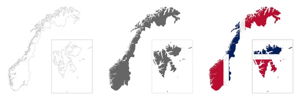 Hochdetaillierte Norwegen Karte Mit Isolierten Grenzen Hintergrund — Stockvektor