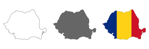 Sehr Detaillierte Landkarte Rumäniens Mit Isolierten Grenzen Hintergrund — Stockvektor