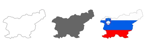 Sehr Detaillierte Slowenien Karte Mit Isolierten Grenzen Hintergrund — Stockvektor
