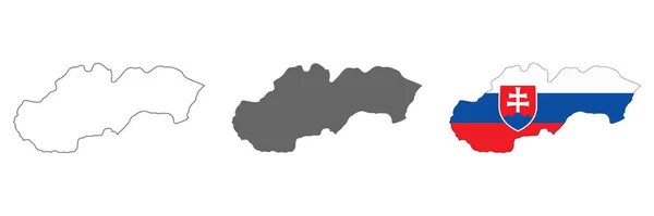 Nagyon Részletes Szlovákiai Térkép Háttérben Elszigetelt Határokkal — Stock Vector