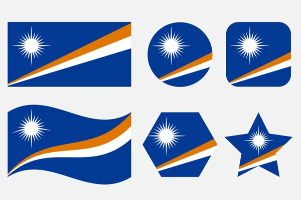 Bandera Las Islas Marshall Ilustración Simple Para Día Independencia Las — Vector de stock