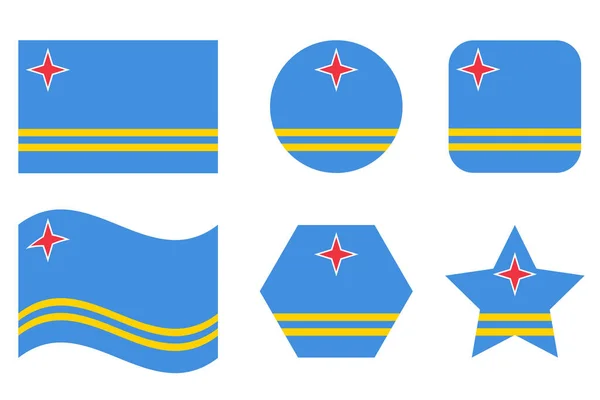 Aruba Flagga Enkel Illustration För Självständighet Dag Eller Val — Stock vektor