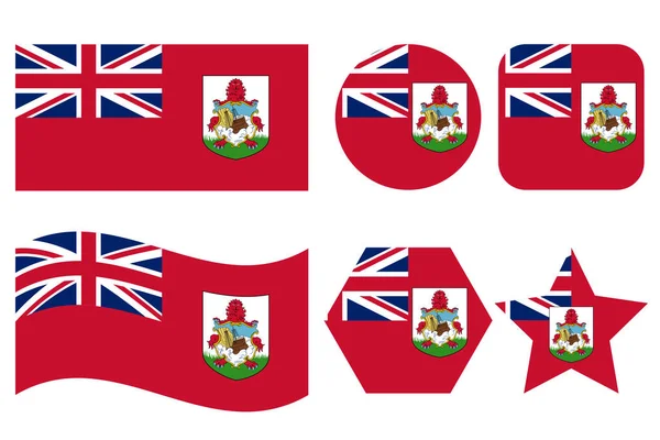 Флаг Бермудских Островов Простая Иллюстрация Дня Независимости Выборов — стоковый вектор