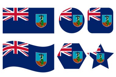 Montserrat bayrağı bağımsızlık günü veya seçim için basit bir illüstrasyon