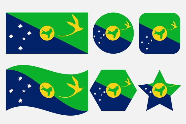 Isla Navidad Bandera Ilustración Simple Para Día Independencia Las Elecciones — Vector de stock