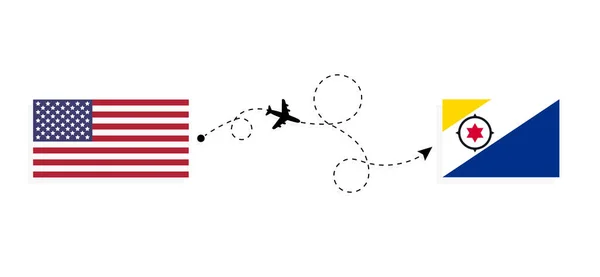 미국에서 보네르 까지의 비행기 — 스톡 벡터