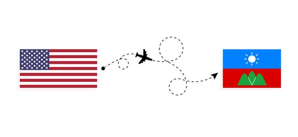 비행기 Flight Travel State 미국의 컨셉트 — 스톡 벡터