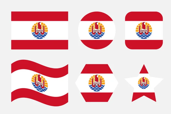 Bandeira Polinésia Francesa Ilustração Simples Para Dia Independência Eleição — Vetor de Stock