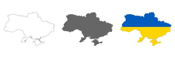 Надзвичайно Детальна Карта України Ізольованими Задньому Плані Кордонами — стоковий вектор