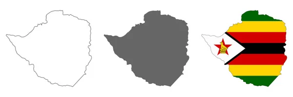 Vysoce Podrobná Mapa Zimbabwe Izolovanými Hranicemi Pozadí — Stockový vektor