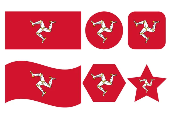 Флаг Острова Манн Простая Иллюстрация Дню Независимости Выборам — стоковый вектор