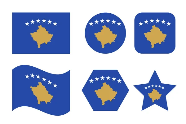 Kosovo Flagga Enkel Illustration För Självständighetsdag Eller Val — Stock vektor