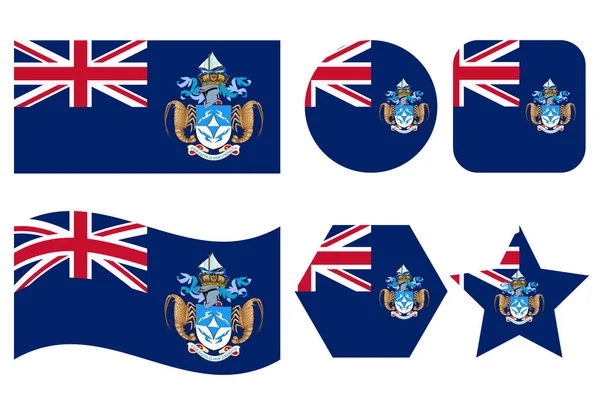 Tristan Cunha Vlajka Jednoduchá Ilustrace Pro Den Nezávislosti Nebo Volby — Stockový vektor